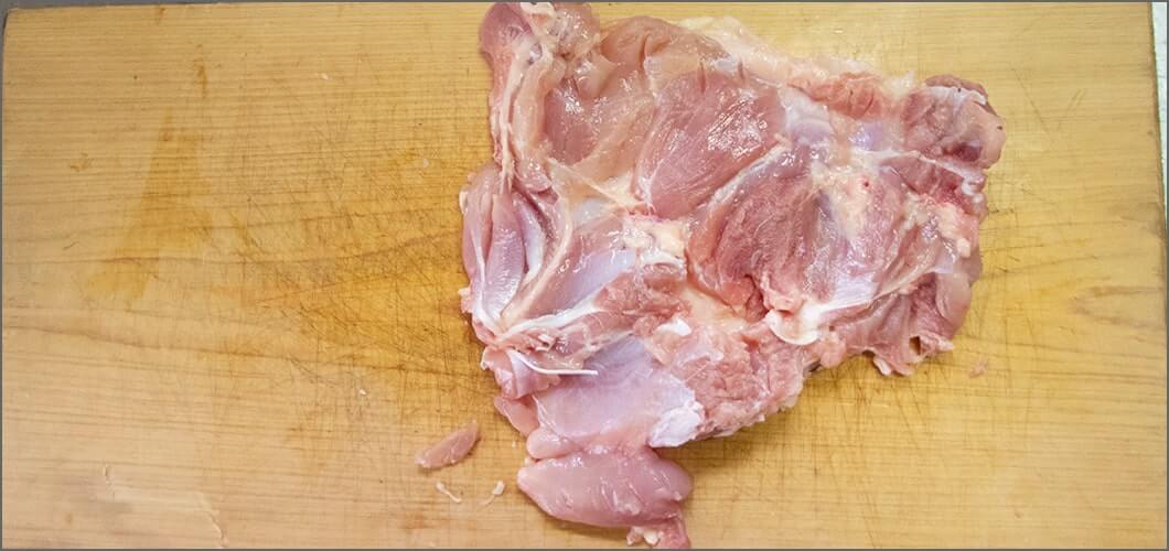 鶏肉を開く